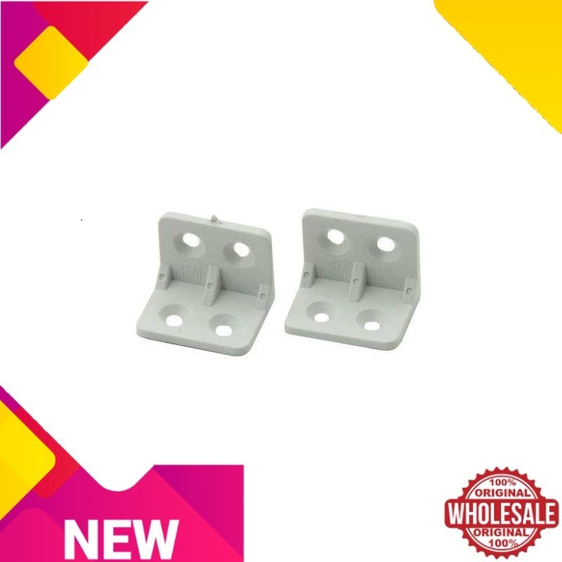 Plastic White PVC L Bracket Width Angle 90° Shape Shelf Shelve Corner ...