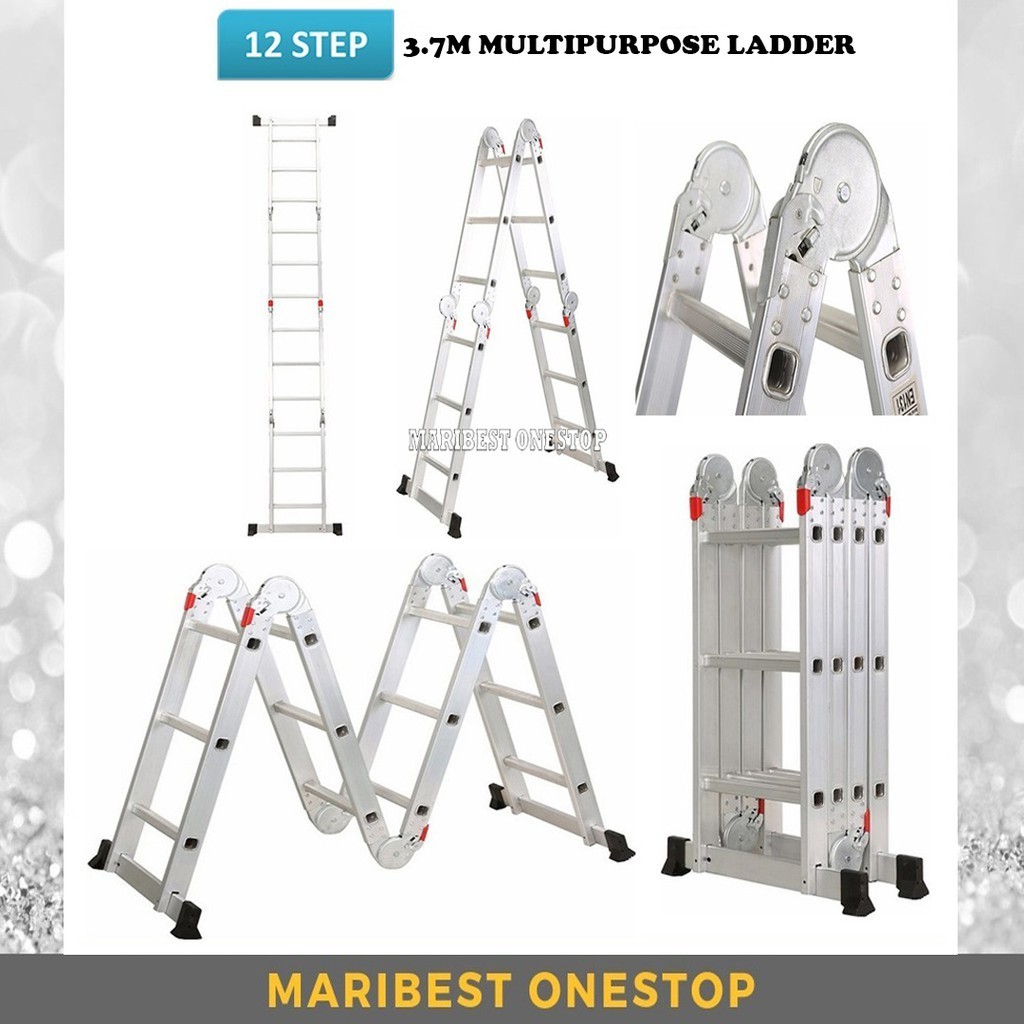 M37 12 STEP MULTIPURPOSE ALUMINIUM LADDER | Shopee Malaysia