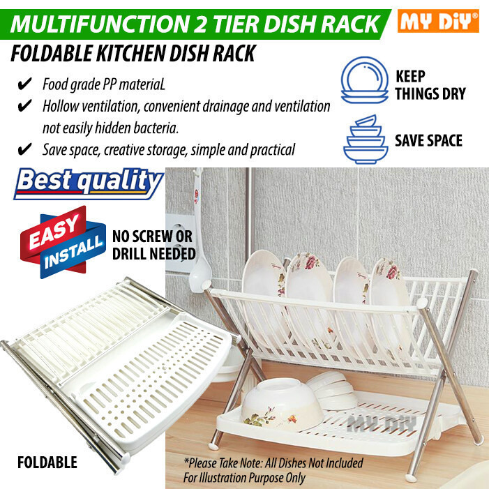 MYDIYHOMEDEPOT - MULTIFUNCTION FOLDING KITCHEN DISH RACK / RAK PINGGAN ...