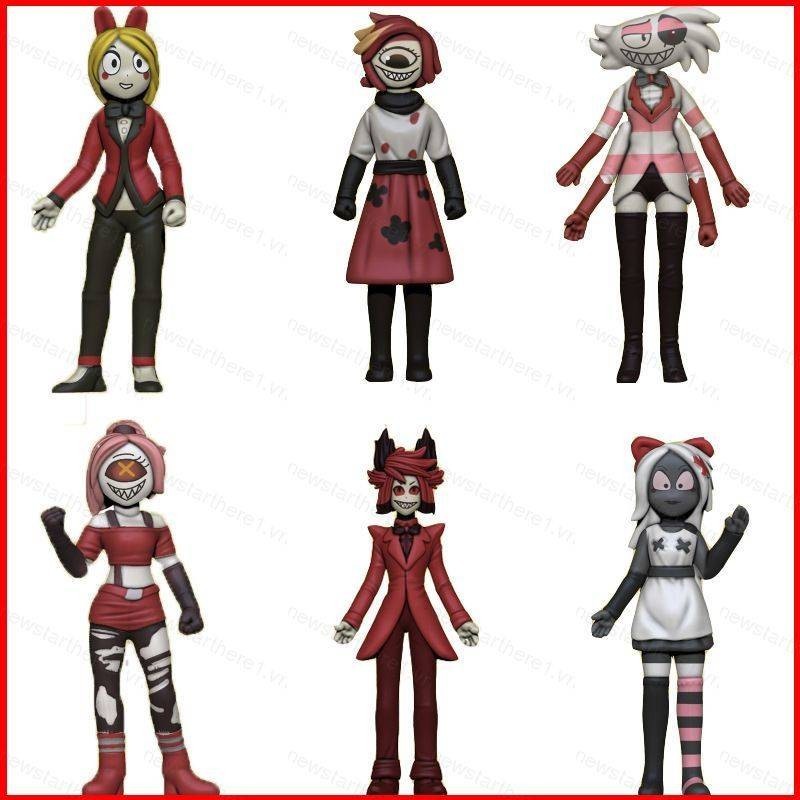 Ere1 6pcs Hazbin Hotel Action Figure Charlie Vaggie Alastor Angel ...