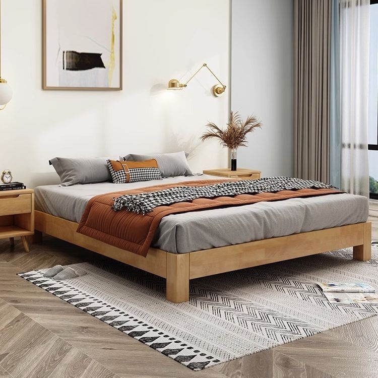 Tatami Bed Frame Solid Wooden Bed Without Bed Head Japanese Style