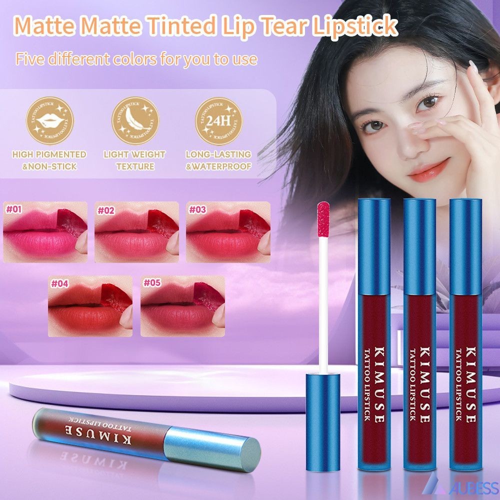 Kimuse Tear Lip Gloss Long Lasting Lip Stain Tattoo Lipstick 5 Colors