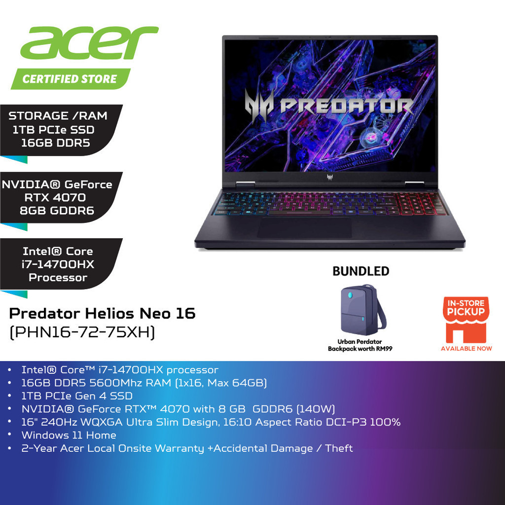 Acer Predator Helios Neo 16 PHN16-72-75XH 16