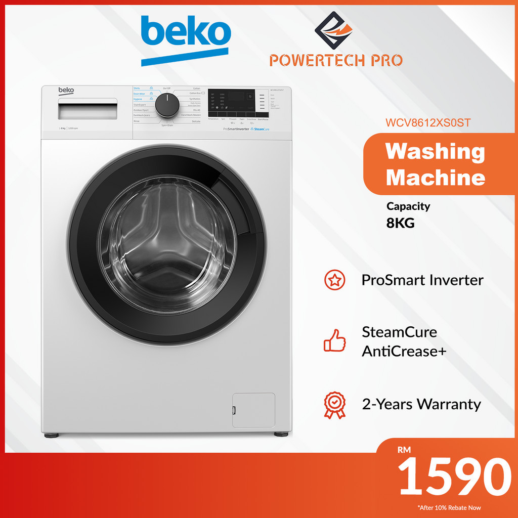 Beko Washing Machine with ProSmart Inverter 15Programs SteamCure Front