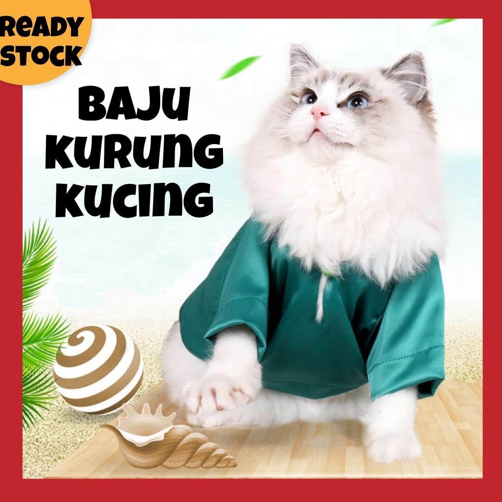 Baju Raya Melayu Kucing Baju Kurung Baju Melayu Unisex Raya Aidilfitri Cloth Cat Clothes Costume