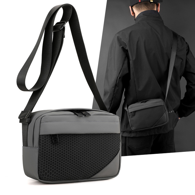 New Men's Lightweight Nylon Messenger Bag Horizontal Leisure Trendy Men
