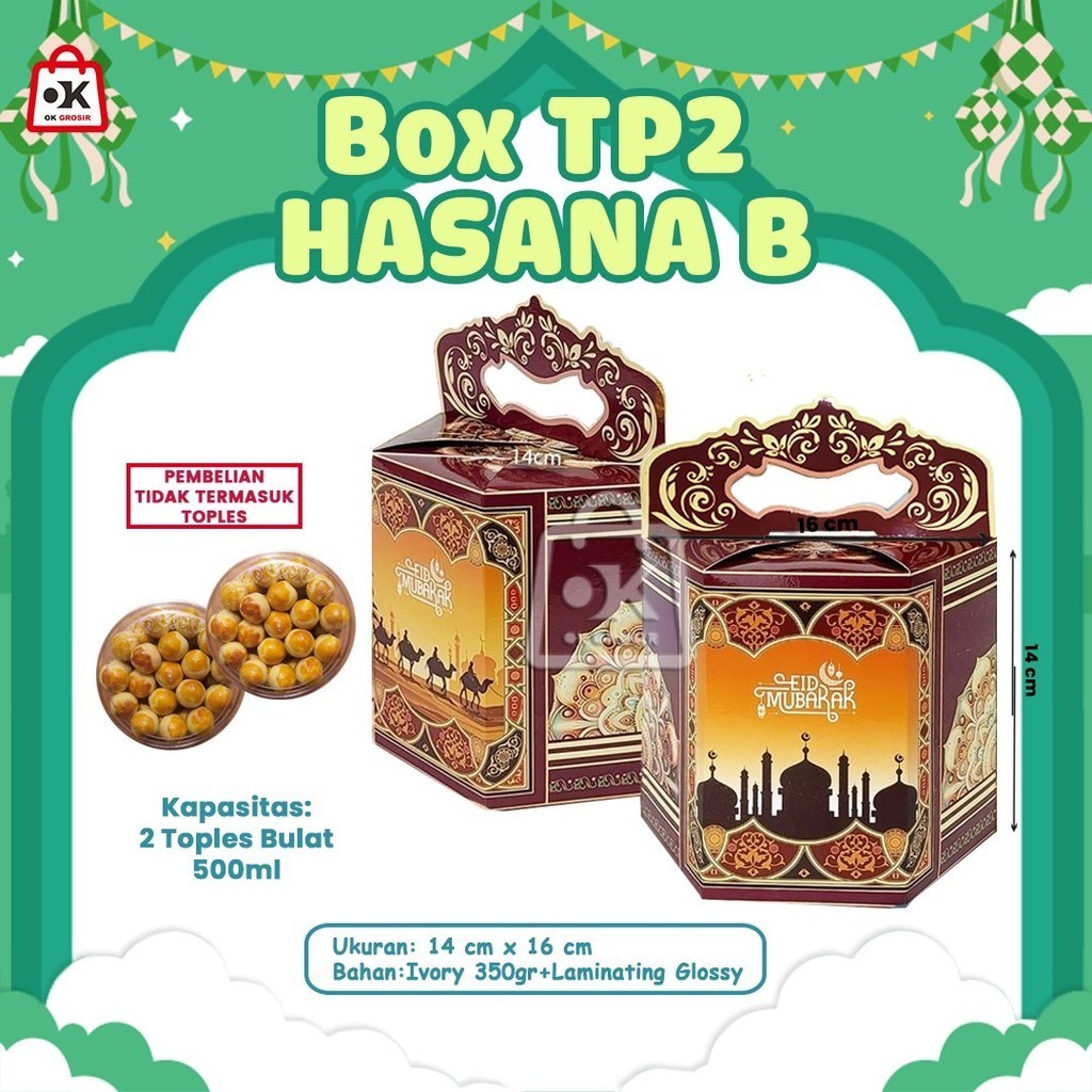 Hasana TP2 Eid Box For 2 Jars @ 500gr Eid Al-Fitr (1 Dozen) | Shopee ...