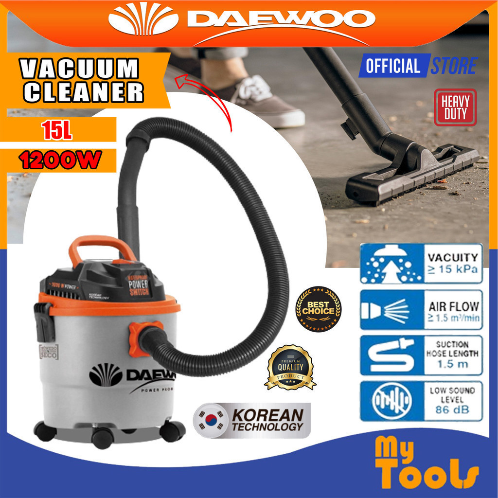 Mytools Daewoo Wet And Dry Vacuum Cleaner Davcw90 15l 1250w 15