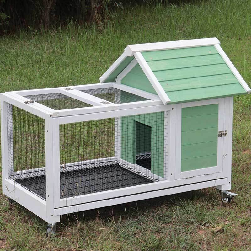 Rabbit cage rabbit nest balcony rabbit villa splash-proof wooden house ...