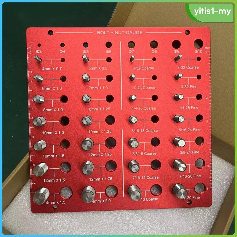 [YitiseaMY] 28 Nut and Bolt Thread Checker Sizing Tool High Performance ...