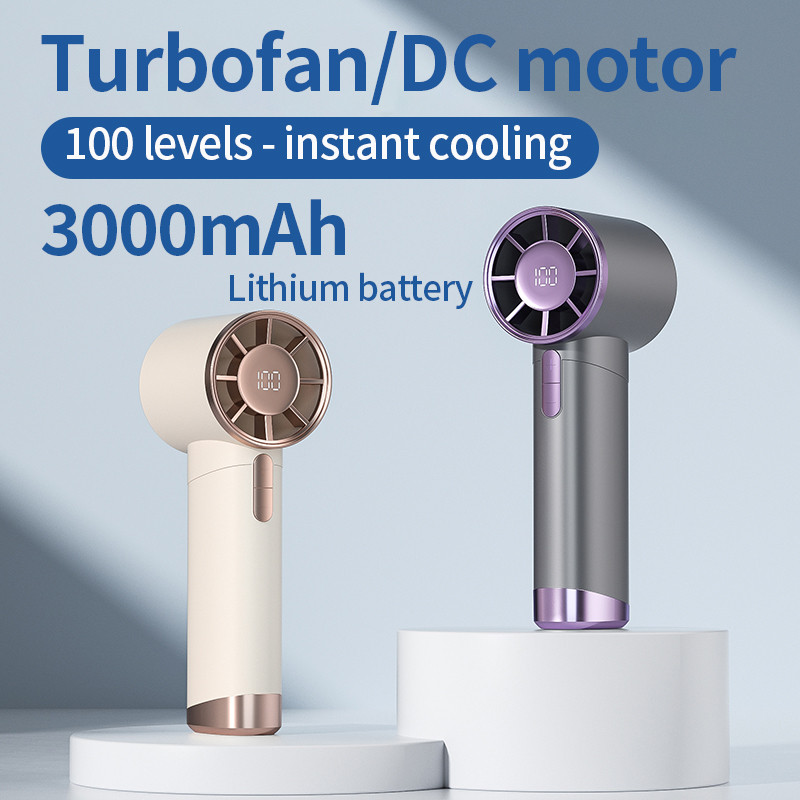 Portable Fan Rechargeable Handheld Jet Fan Strong Wind 100 Gear Wind ...