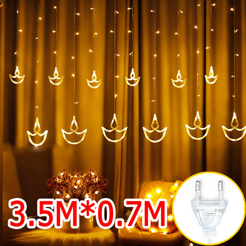 LED Deepavali Lighting Diwali Curtain Fairy String Light for Muslim EID ...