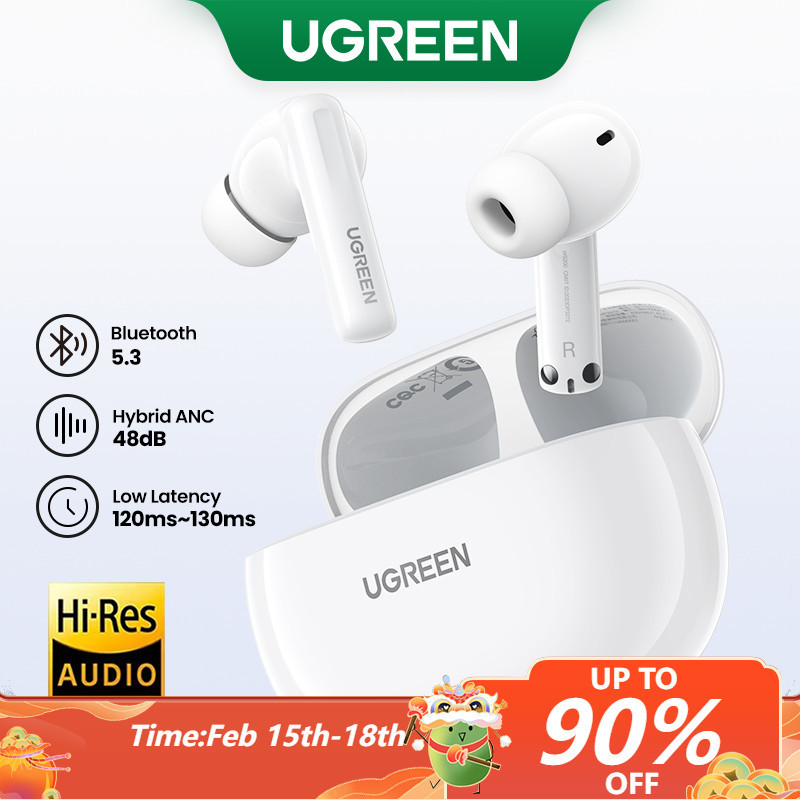 UGREEN-auriculares inalámbricos HiTune T6 ANC TWS, cascos con Bluetooth  5,3, cancelación activa de ruido