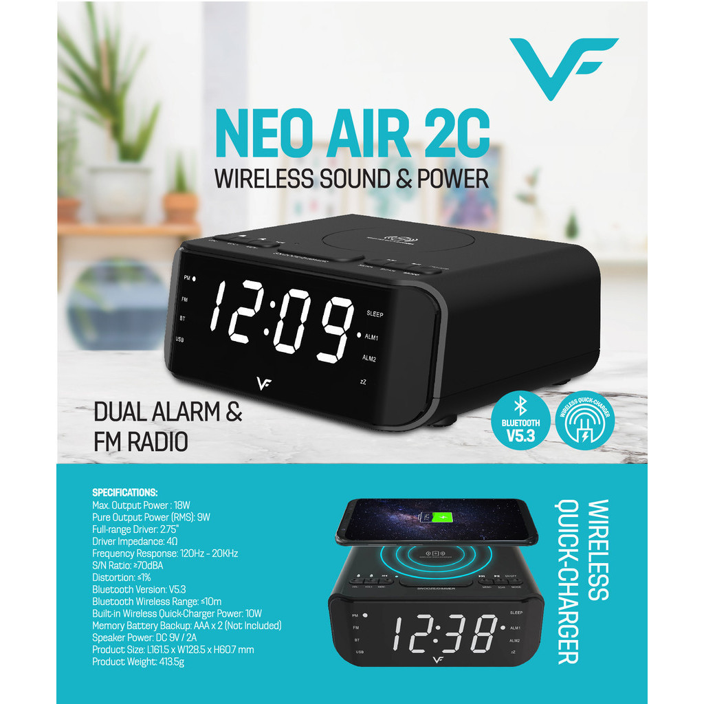 Vinnfier VF Neo Air 2C Wireless QuickCharger Bluetooth Speaker Dual