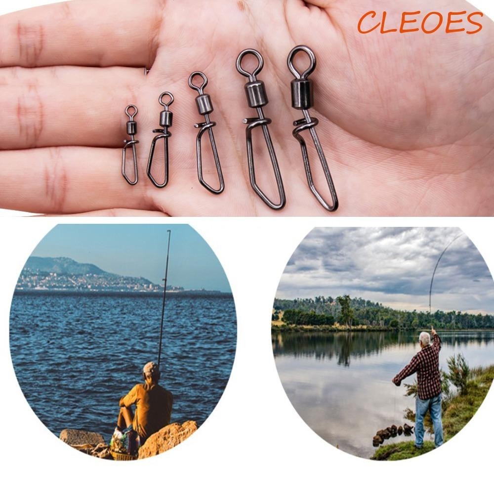 CLEOES Fishing Rolling Swivels Snap Avoid Line Entanglement American Style  Rotating Ring Fishing Swivel Fishing Connector Fishing Tackle T-Shaped  Swivel