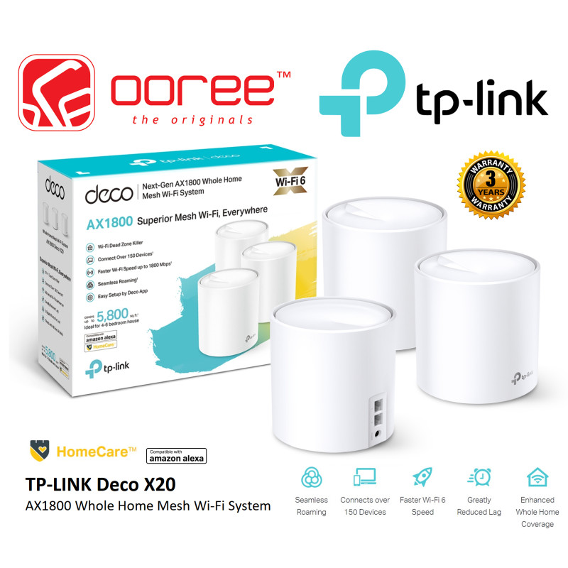 TP-LINK DECO X20 NEXT-GEN AX1800 WHOLE HOME MESH WI-FI 6 SYSTEM WITH ... - Next Generation Parental Control