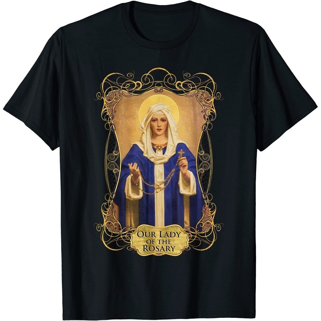 Our Lady Of The Rosary Catholic Prayer Rosaries Mary T-Shirt | Shopee ...