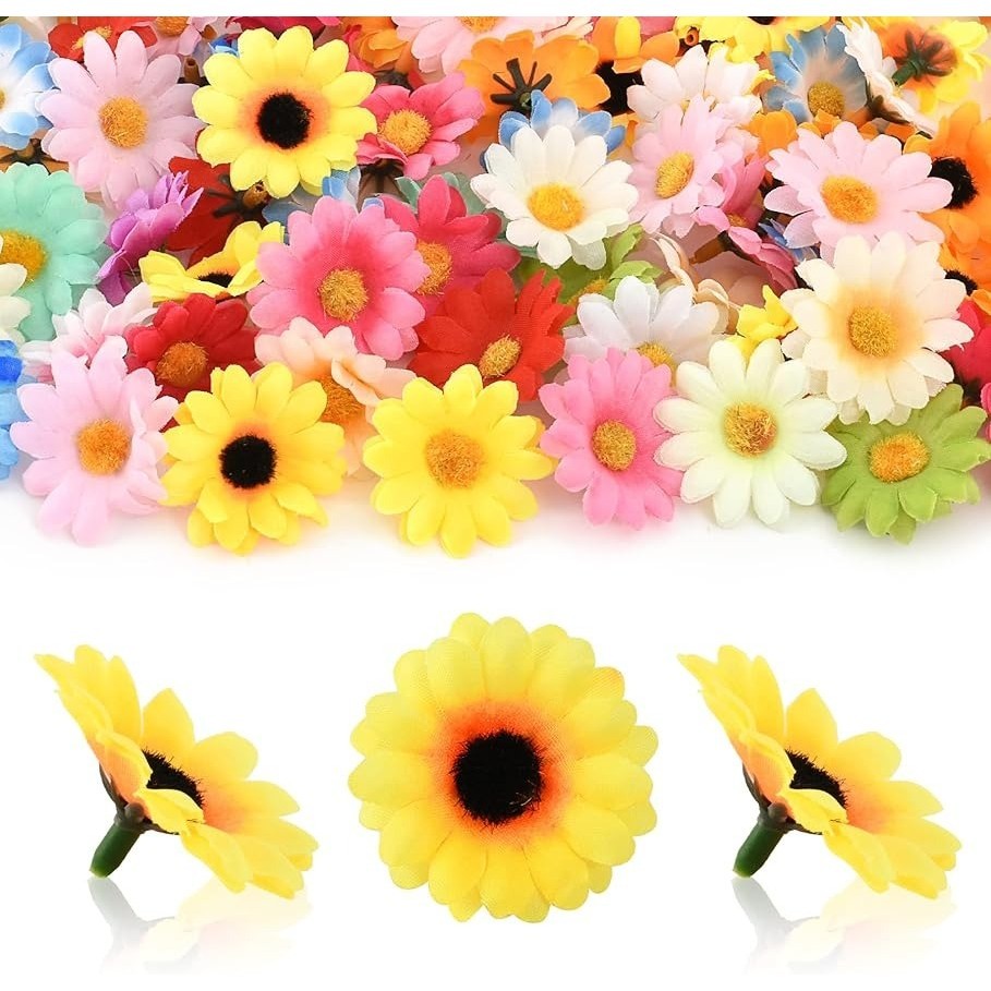 30Pcs Artificial Daisy Flower Heads Fake Silk Daisy Flowers Heads ...