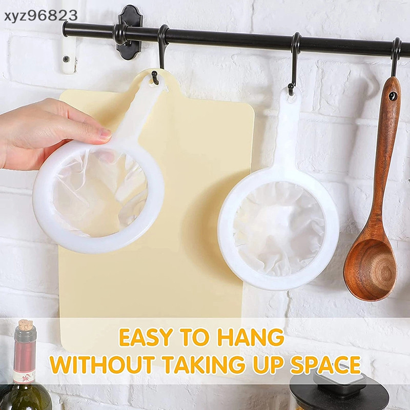 Set 6 Filtri In Nylon Per Alimenti | Maglie 80/100/120/200/300/400 Mesh | Per Latte, Succhi, Caffè, Vino - Con Manico, Facili Da Pulire - Foto 13