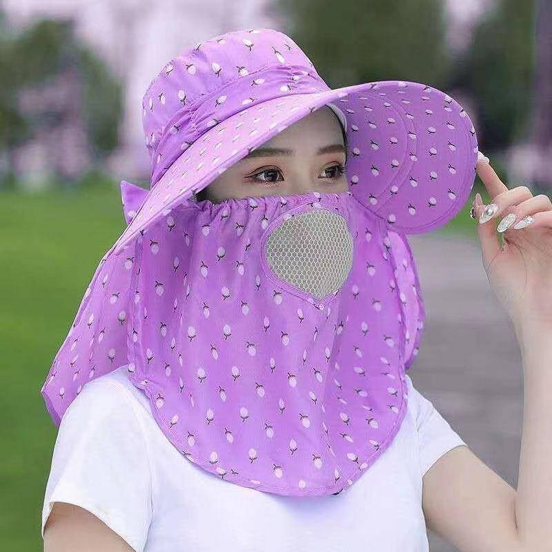 Women Face Mask Sun Protection Hat Cycling Sun Protection Sun Hat ...