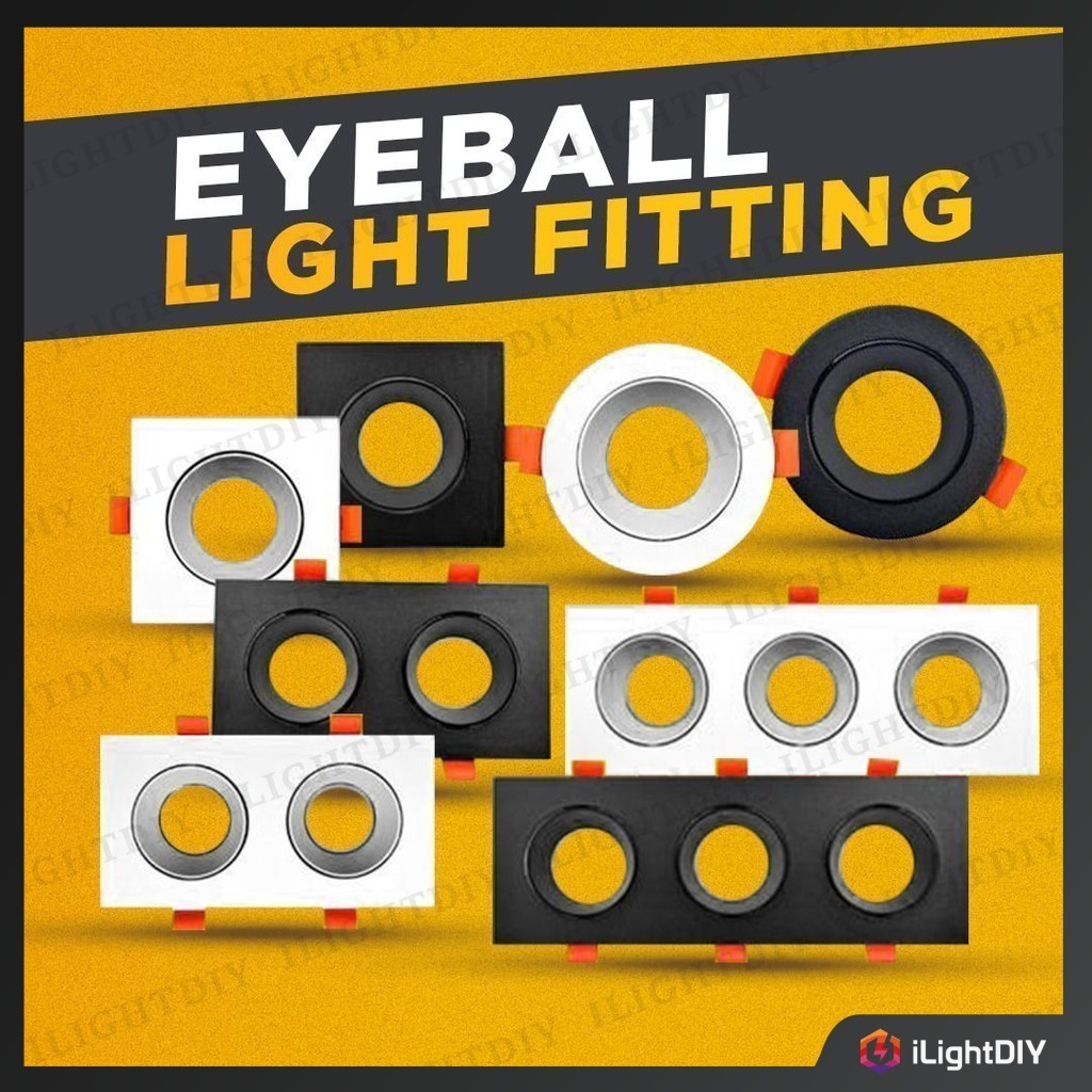 SINGLE DOUBLE TRIPLE EYEBALL FITTING GU10 BULB HOLDER REPLACEABLE BULB