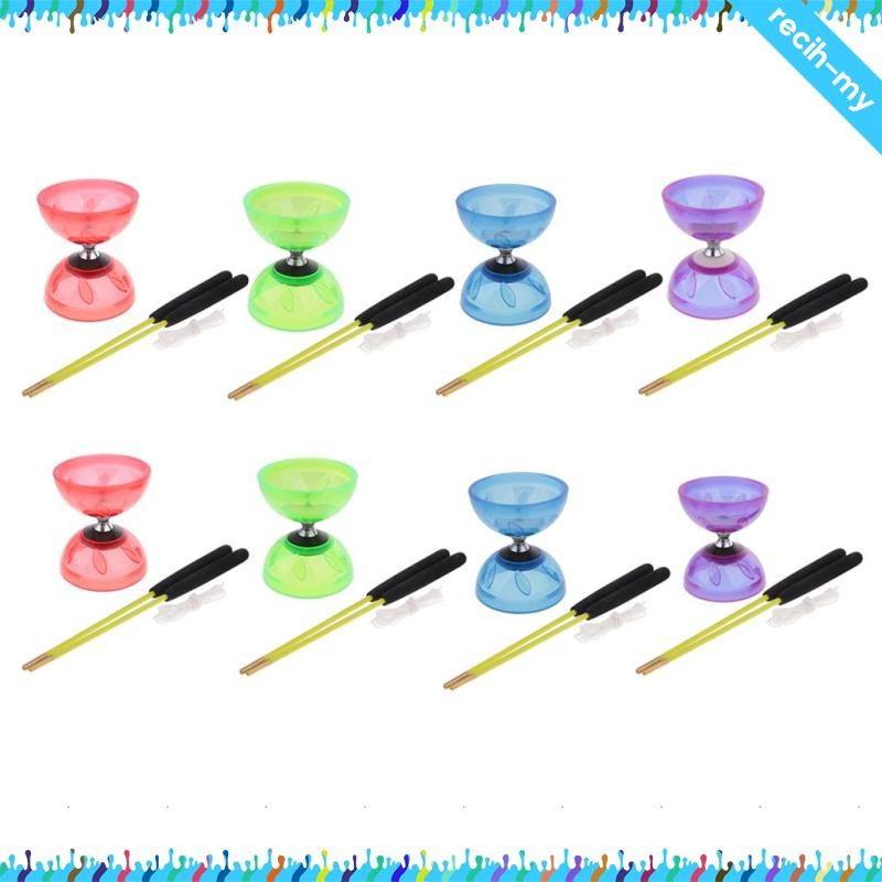 Jumbo Hurricane Pro Triple Bearing Clutch Diabolo Set mit Aluminium 'Metall' Sticks, Diabolo String und Cascade Tragetasche (Blau mit blauen