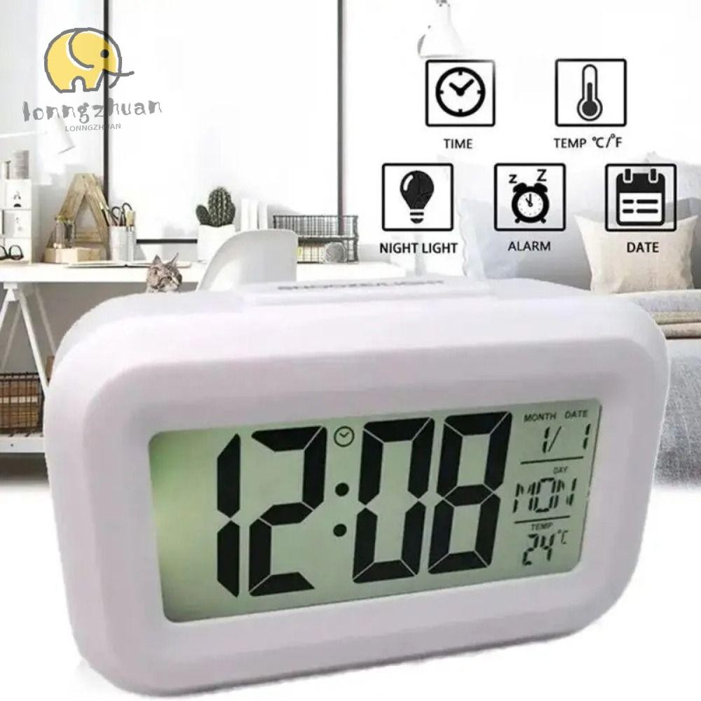 LONNGUVO LED Clocks, Backlight Mute Digital Alarm Clock, Portable ...