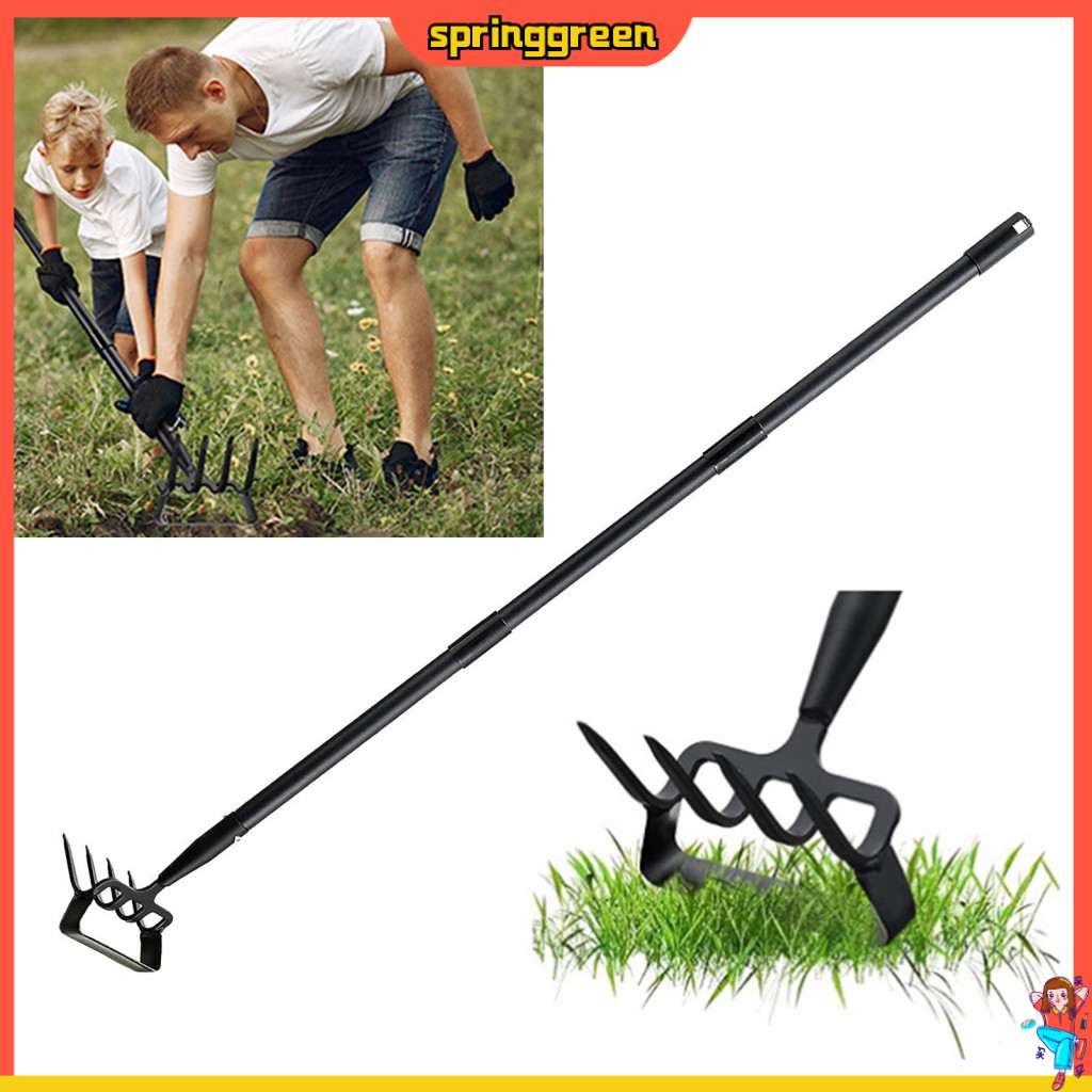 CAROD Hoe Garden Tool, Scuffle Garden Hoe For Weeding With 30-60 Inch Steel Long Handle, Dual Use Sharp Gardening Hula Hoe, Adjustable Rocket Shaped Weed Remover Action Hoe