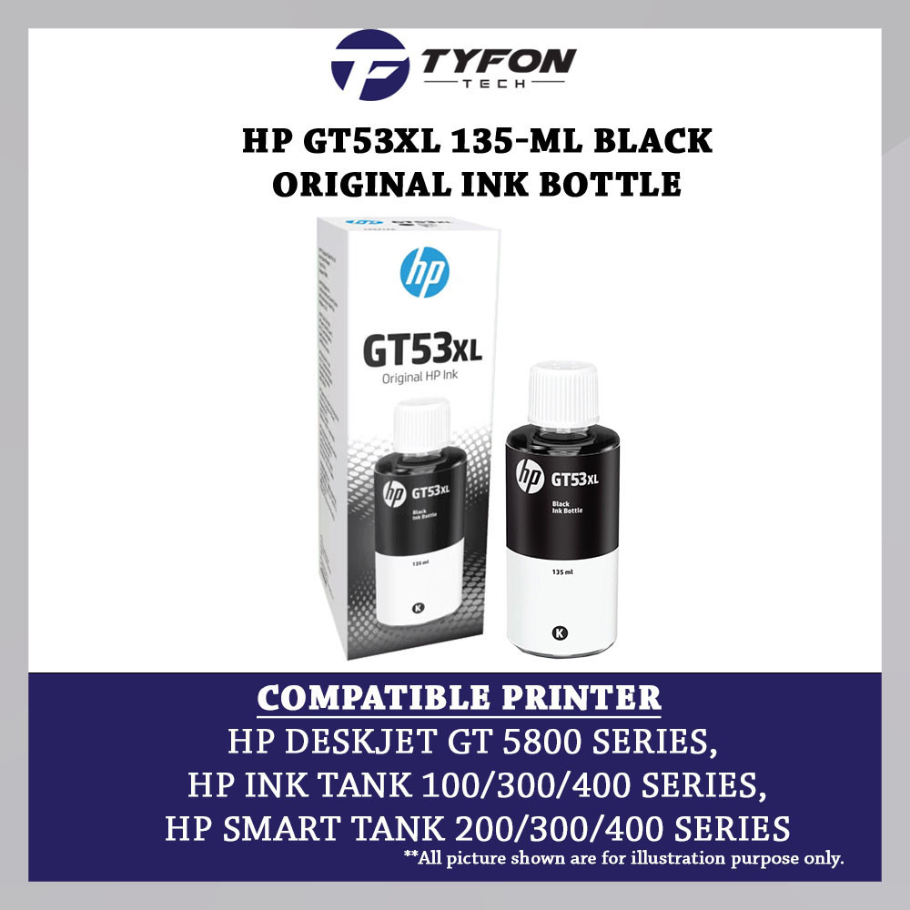 HP GT53XL 135ml Black Original Ink Bottle 1VV21AA For HP DeskJet GT
