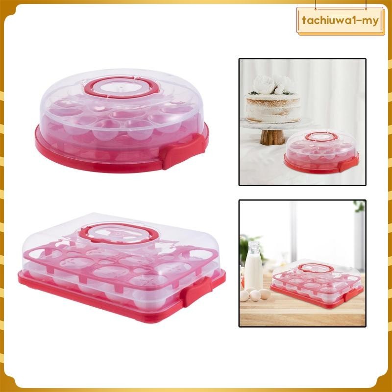 [TachiuwadcMY] Cake Carrier with Lid Pie Cupcakes Carrier Portable Cake ...