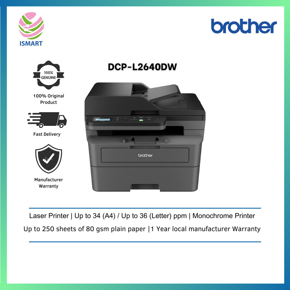 BROTHER DCPL2640DW 3IN1 MONOCHROME LASER MULTIFUNCTION PRINTER