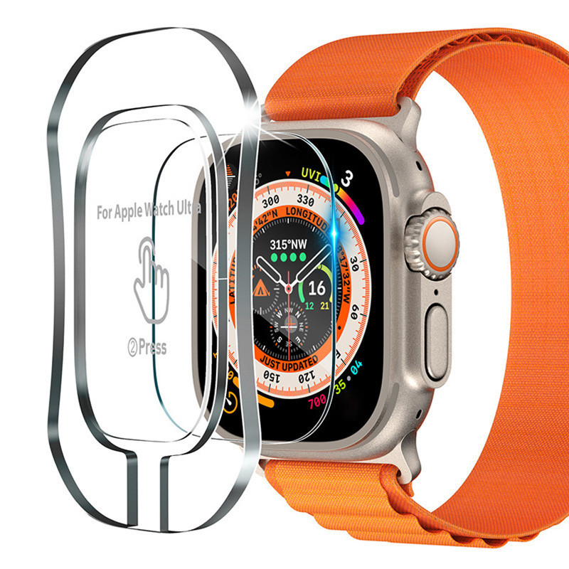 Tempered Glass Film For Apple Watch Ultra 49mm With Automatic Stick HD Screen Protector Tool For