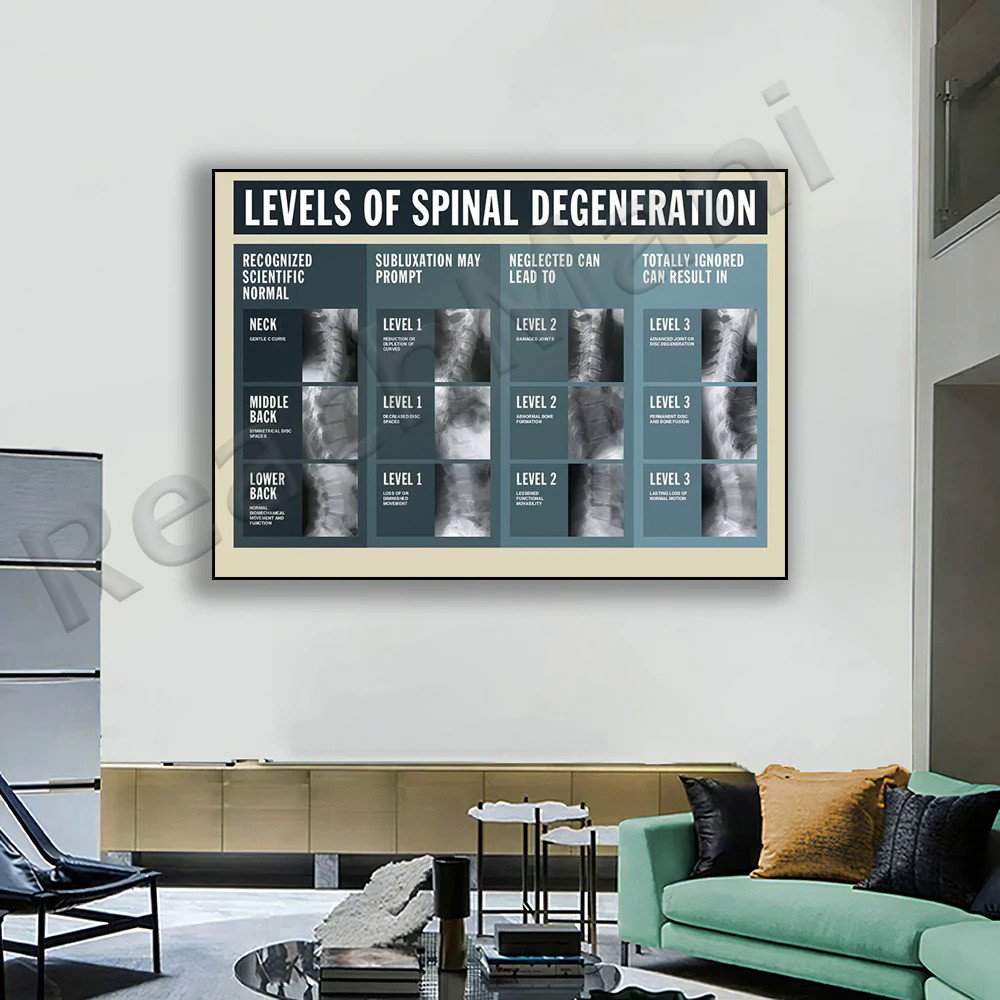 Spinal degeneration poster, spinal subluxation, spinal injury levels ...