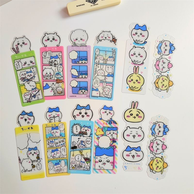 Japanese Comic Chiikawa Transparent Bookmark Self-laughing Bear 