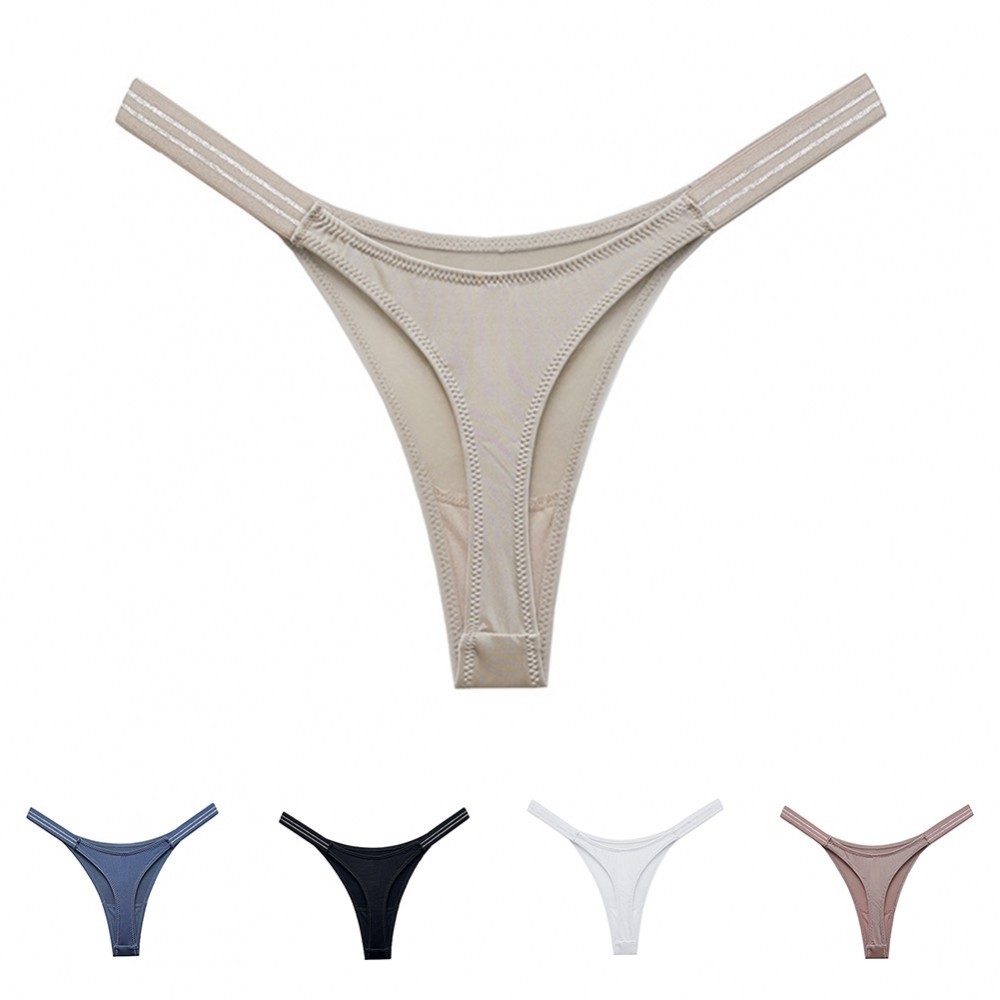 Underwear G-string Thongs High Cut Lingeries Slight Strech Solid Color ...