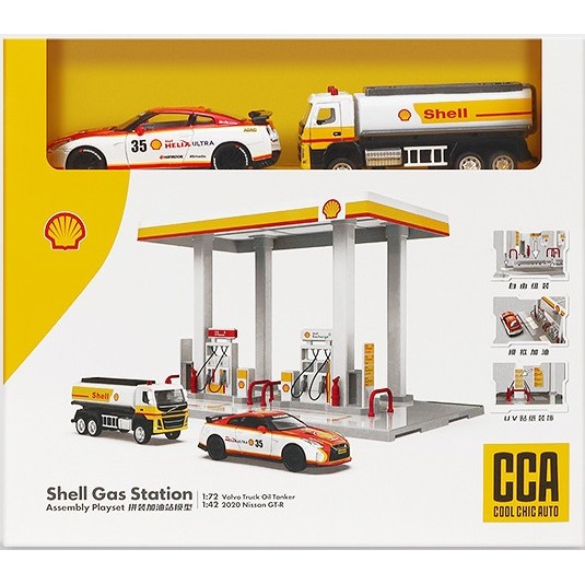 Official Shell petrol station With Diecast Nissan Skyline GTR And Oil ...