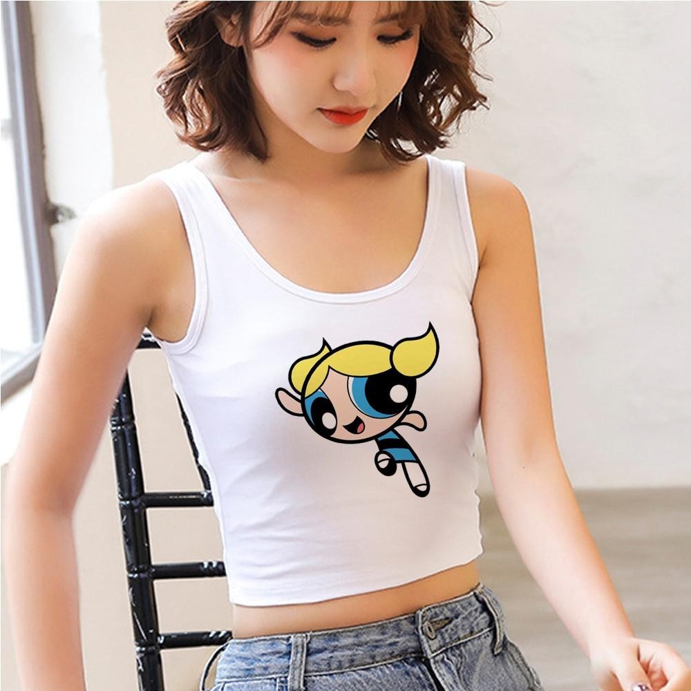 Kawaii POWERPUFF GIRLS Kaws streetwear goth crop top girl fairycore ...