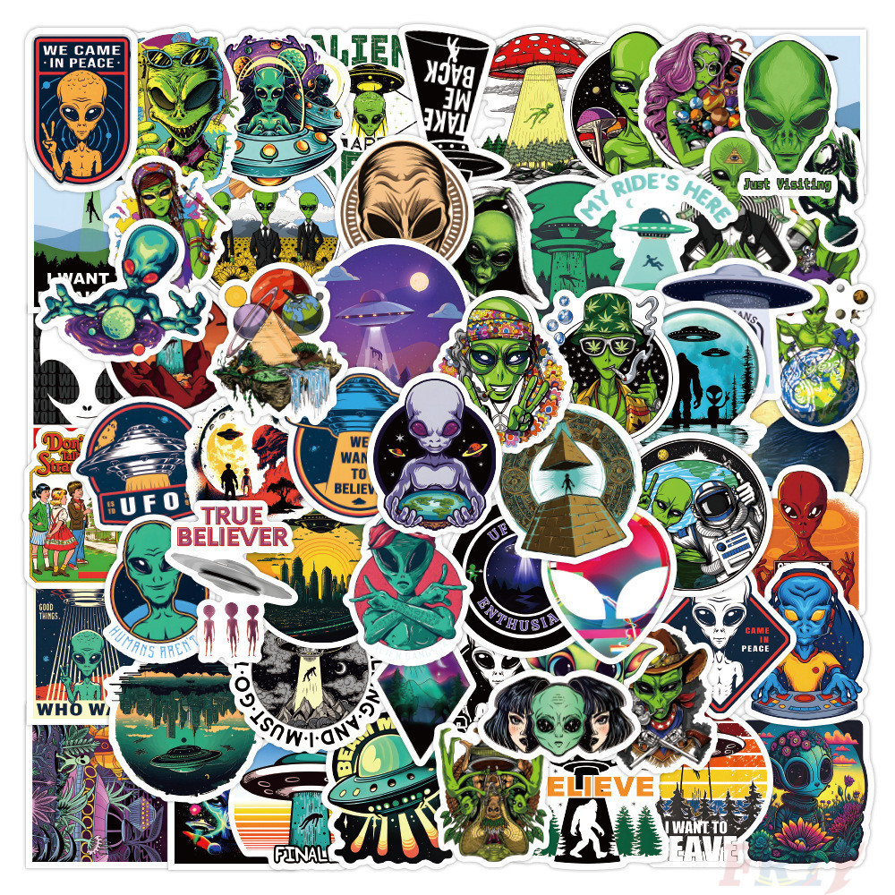 60Pcs/Set Funny Alien Series 02 Stickers DIY Fashion Waterproof Doodle ...