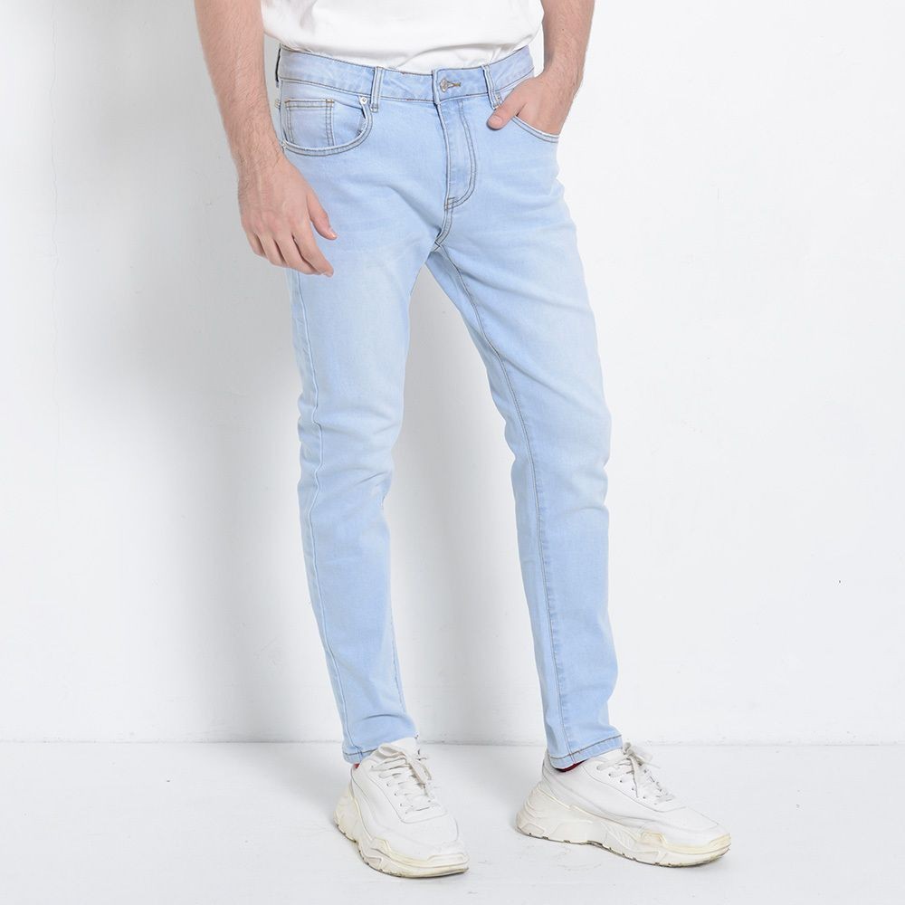 Men Wide Leg Jorts - Light Blue - SM2505097B