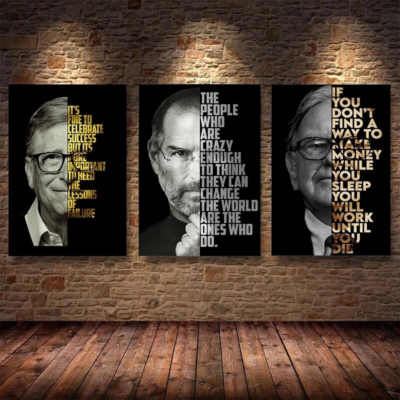 Motivational Quote Famous Steve Jobs Portrait Poster Canvas Painting ...