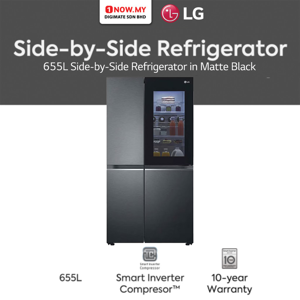 LG 655L Inverter Side by Side Fridge GCV257CQFW Energy Efficient
