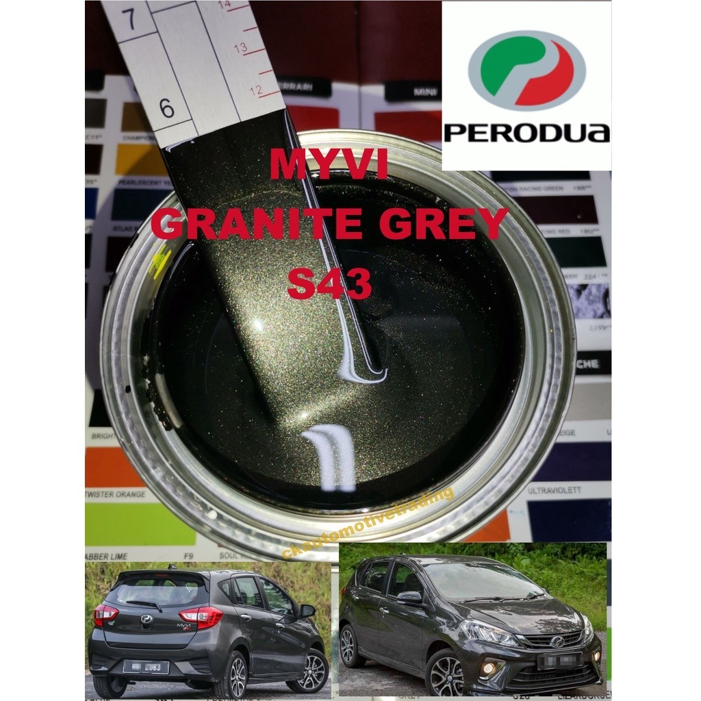 Myvi Baru Granite Grey S43/2k paint/cat bancuh/cat kereta | Shopee Malaysia