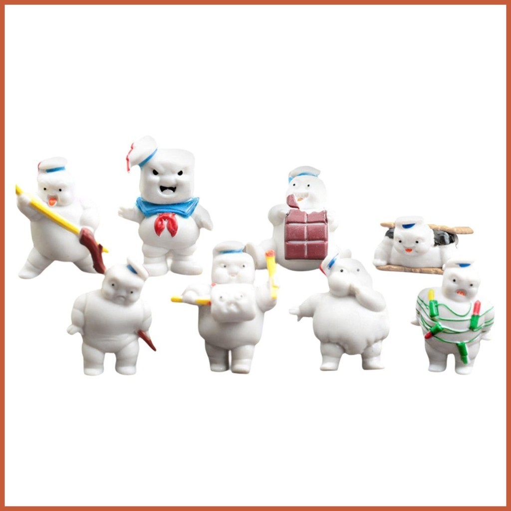 Ghostbusters Toys Action Figures 8PCS Stay Puft Marshmallow Man Ghost ...