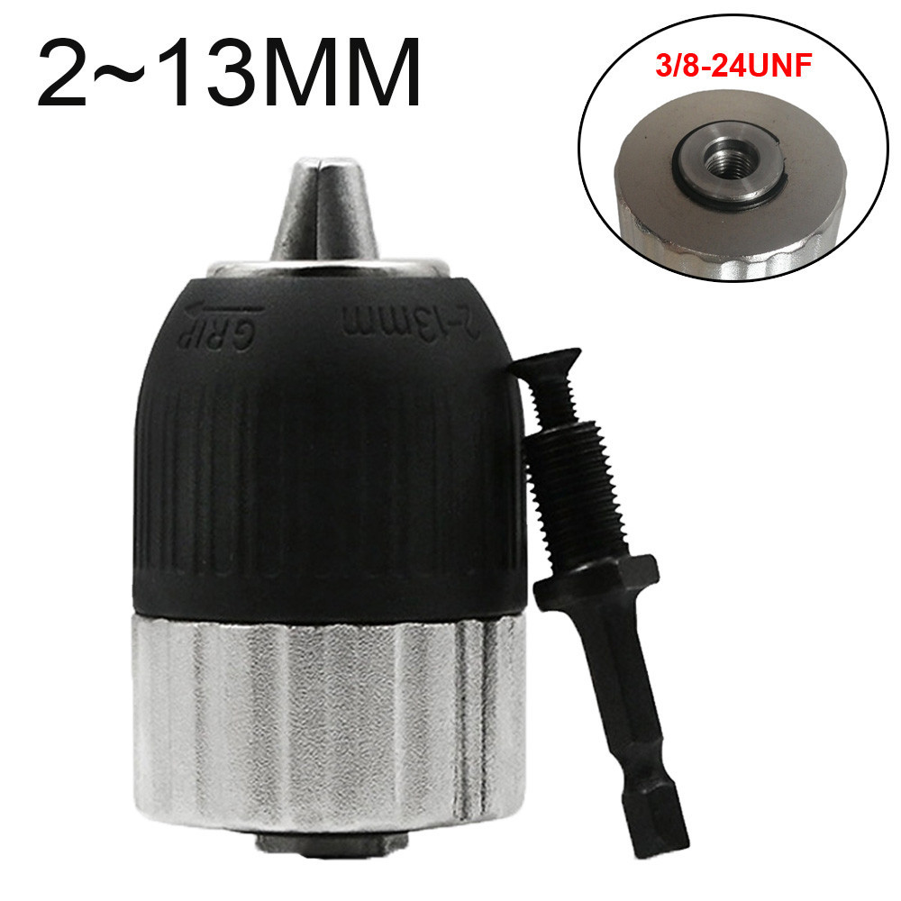 2.013mm Keyless Drill Chuck Adapter 1/4Inch Hex Shank Drill Chuck