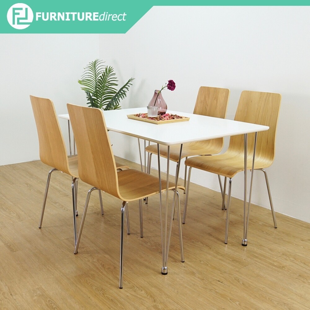 Furniture Direct MIZELL 4 Seater Dining Set-set meja makan 4 stainless ...