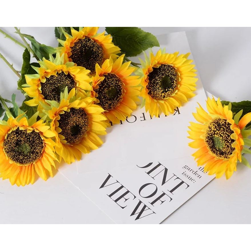 3/5 heads Sunflower Decoration Artificial Sunflower Flower Realistic ...