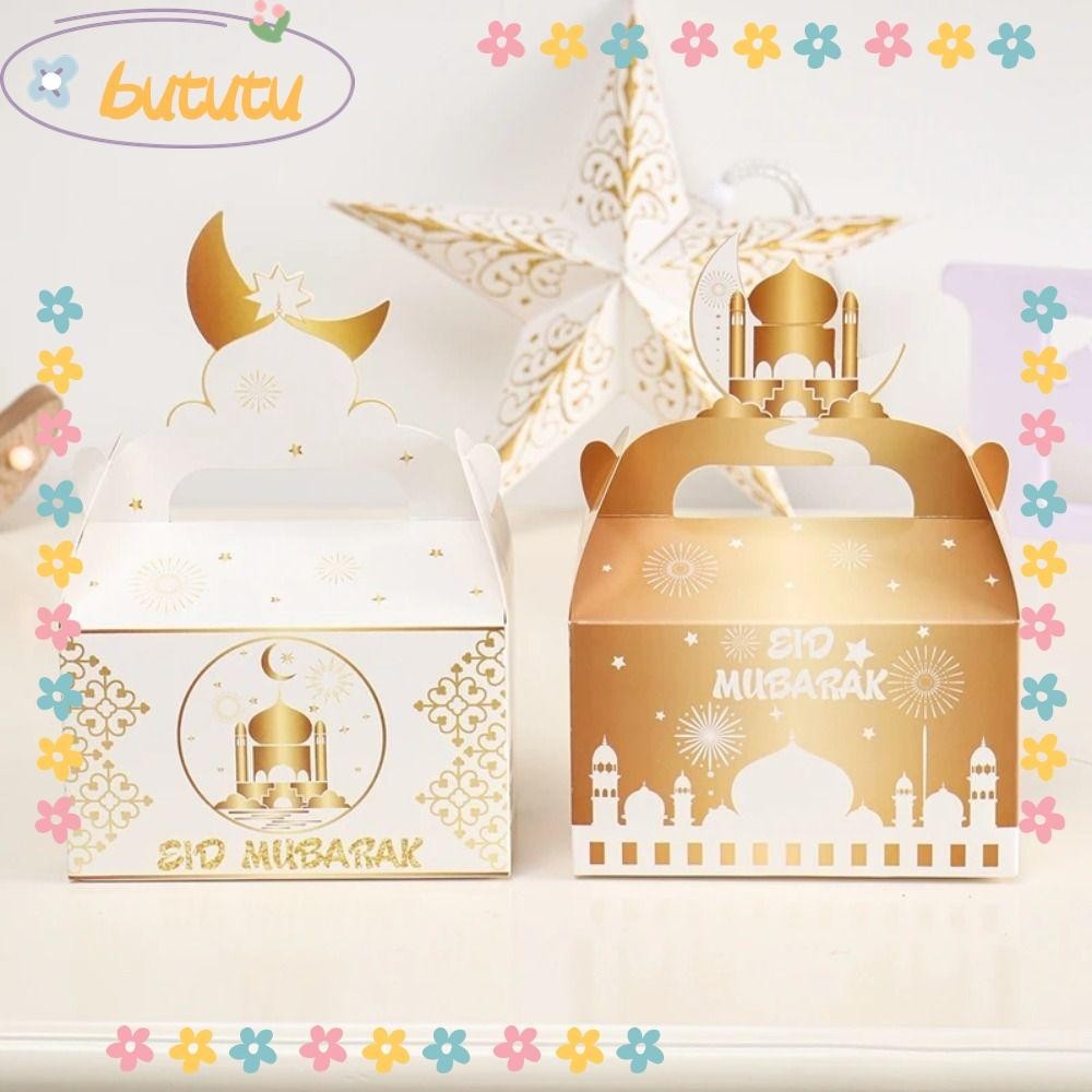 BUTUTU 12pcs Gift Packaging Bags, Paper Eid Mubarak Chocolate Candy