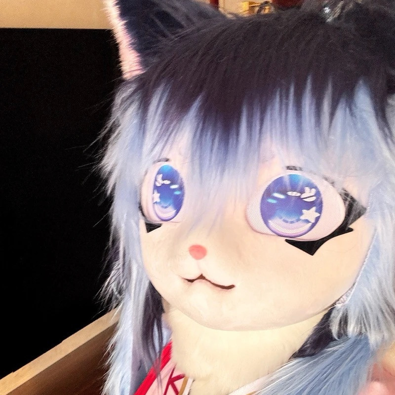 Kigurumi Fursuit Lolita Head Cover Plush Beast Cosplay Mask with ...