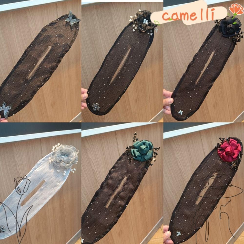 CAMELLI Women's Yarn Bow Headband, Lazy Hair Curling Artifact Roller