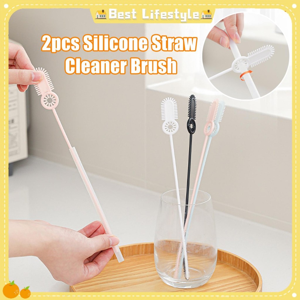 2pcs Straw Cleaner Brush Water Bottle Straw Cleaning Long Brush Inside ...